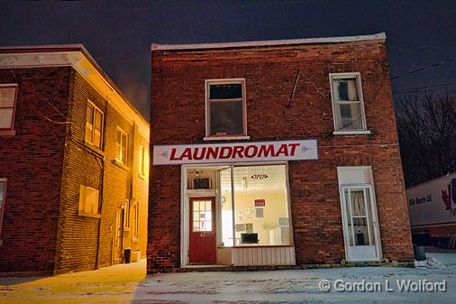 Laundromat At Night_21541-6.jpg - Photographed at Smiths Falls, Ontario, Canada.